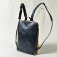 画像1: alto / アルト 6号帆布×キップレザーコンビ リュック navy (1)