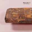 画像1: MAGNET / マグネット スキモレザー パッチワークラウンドファスナーロングウォレット WOOD (1)