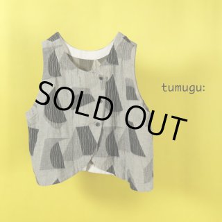 tumugu / ツムグ 綿麻幾何学柄ジャガード パンツ,レディース