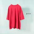 画像1: prit / プリット 強撚天竺 5分袖フレアTシャツ (1)