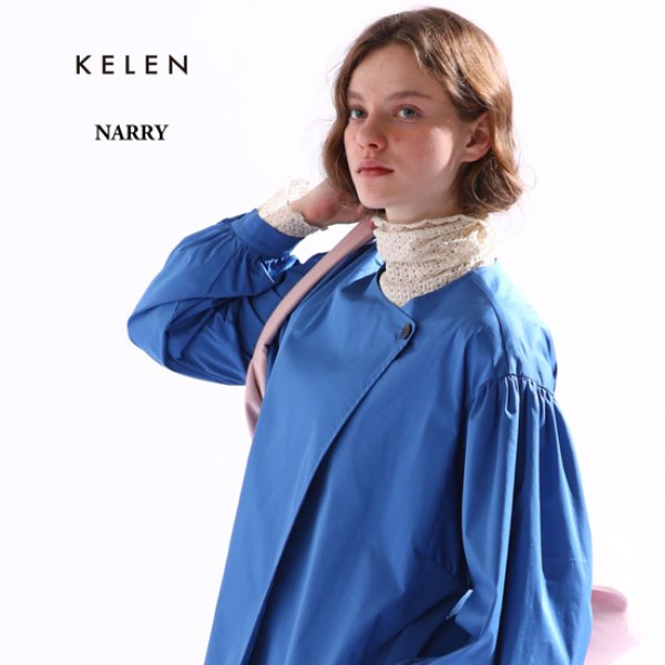画像1: KELEN / ケレン ノーカラースプリングコート NARRY (1)
