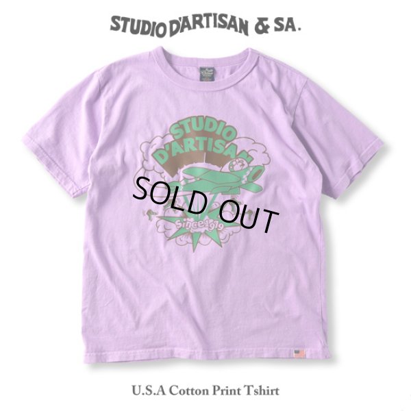 画像1: STUDIOD'ARTISAN / ステュディオダルチザン USAコットンプリントTシャツ (1)