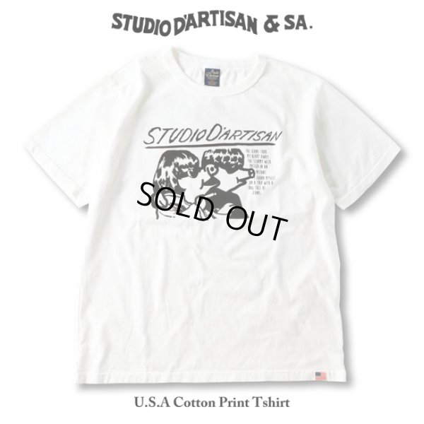 画像1: STUDIOD'ARTISAN / ステュディオダルチザン USAコットンプリントTシャツ (1)