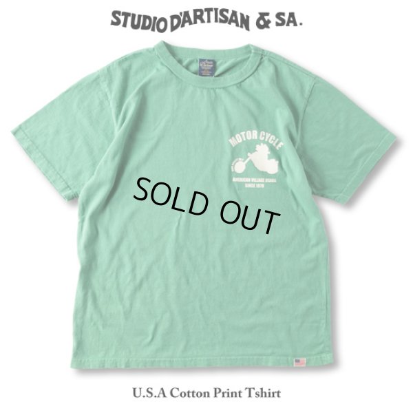 画像1: STUDIOD'ARTISAN / ステュディオダルチザン USAコットンプリントTシャツ (1)