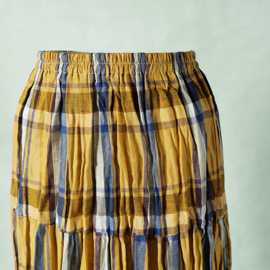 Rockmount / ロックマウント ティアードスカート linen plaids,sp9999